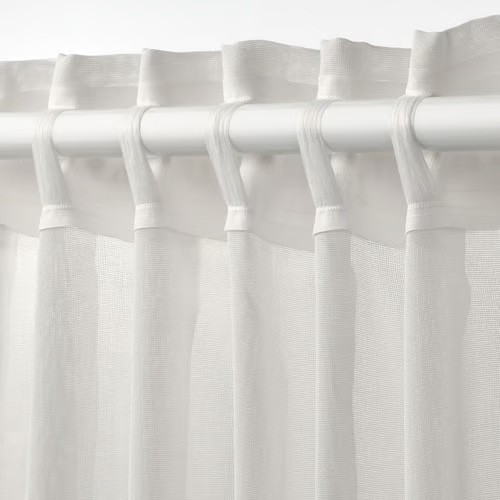 IKEA ÄNGSFRYLE 105.692.18 Sheer Curtain White 118×98″ Heading Tape Modern New