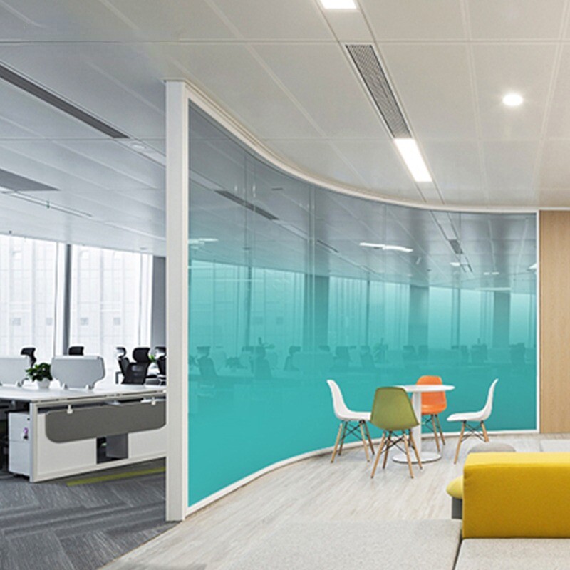 Transparent Window Film Static Cling Office Glass Stickers Gradient Color Decor