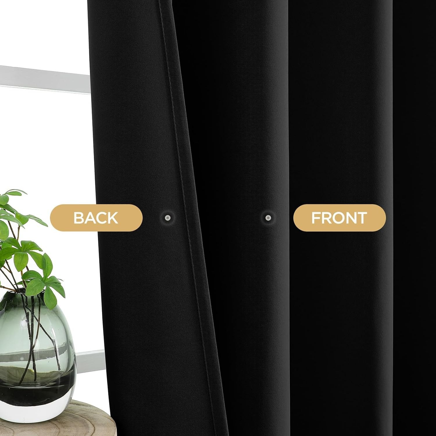 Noise Reducing Blackout Drapes 52×72 Inch – Ideal for Bedroom & Living Room