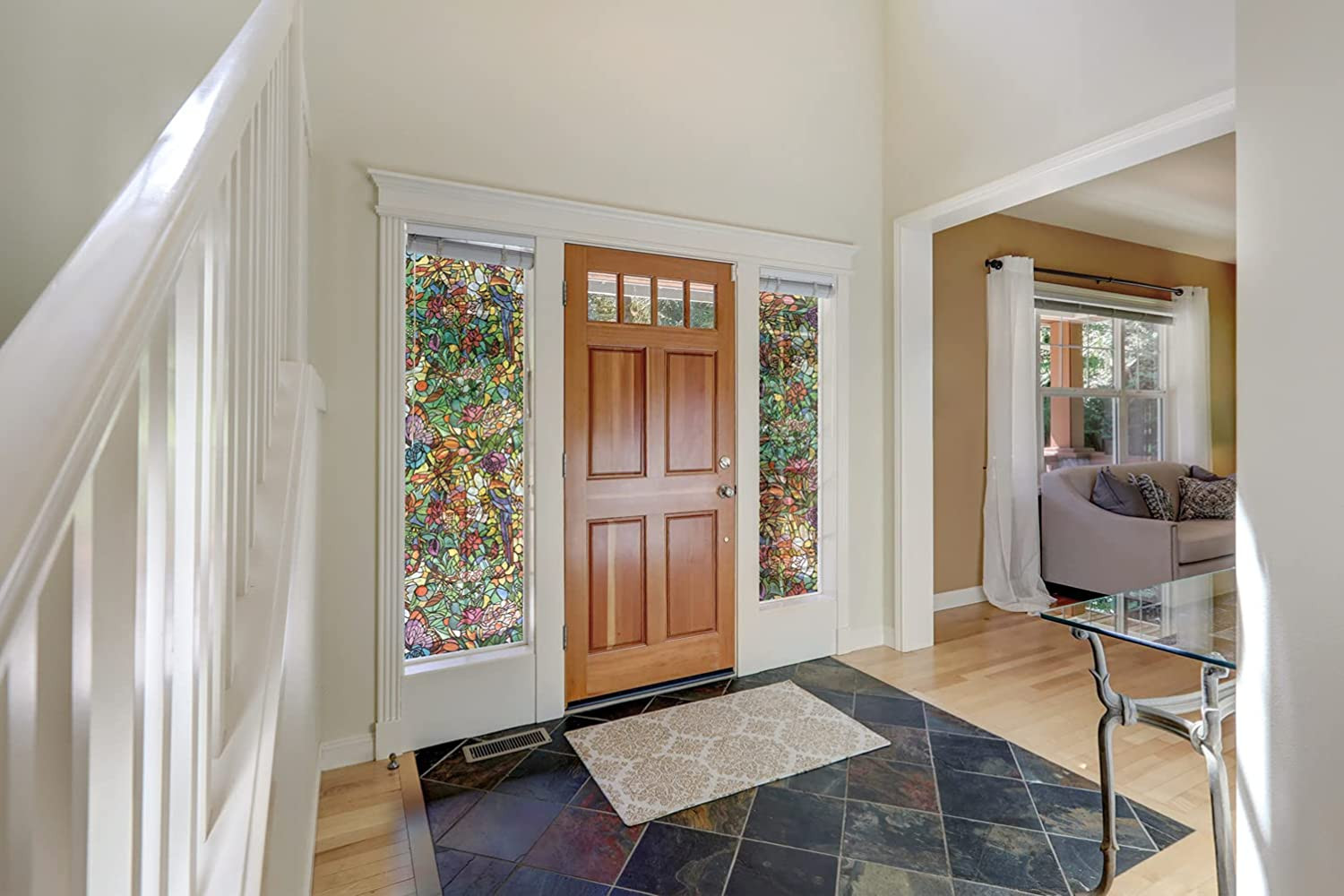 Window Film Stained Glass Self Adhesive Privacy Light Filter Cabinet Shower Door