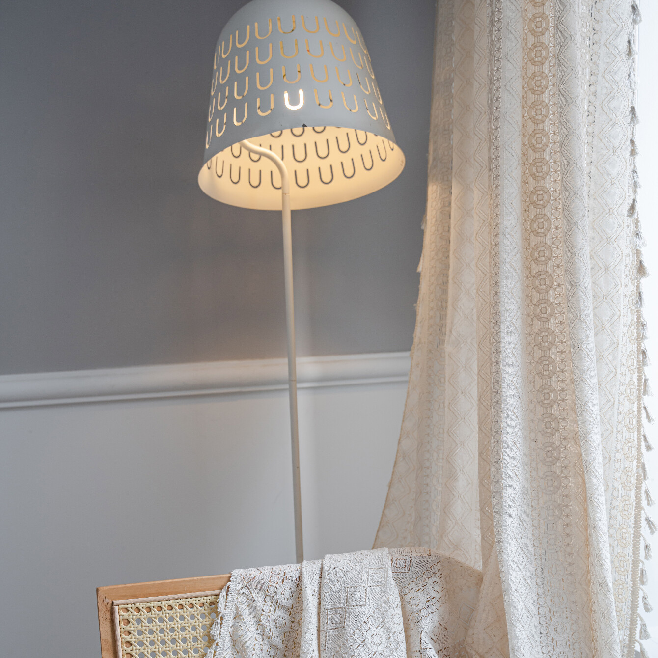 Hobo Crocheted Curtains Vintage Bless Lace Drapes Tassel Macrame Curtains Decor
