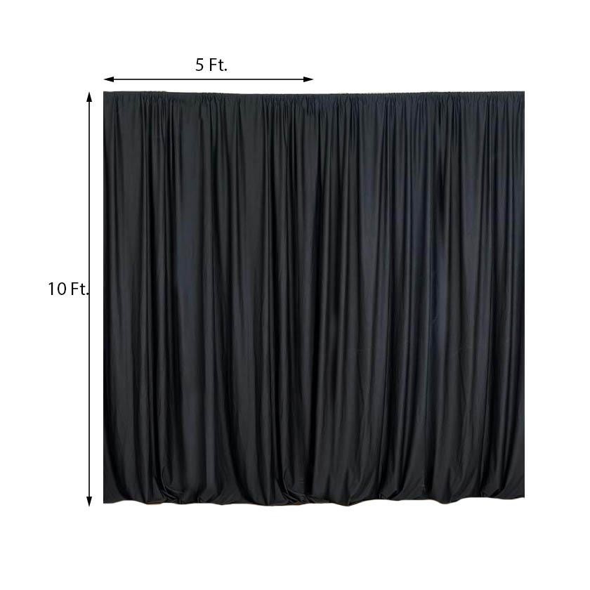 BLACK 10 x 10 ft Polyester BACKDROP CURTAINS Drapes Panels Home Decorations