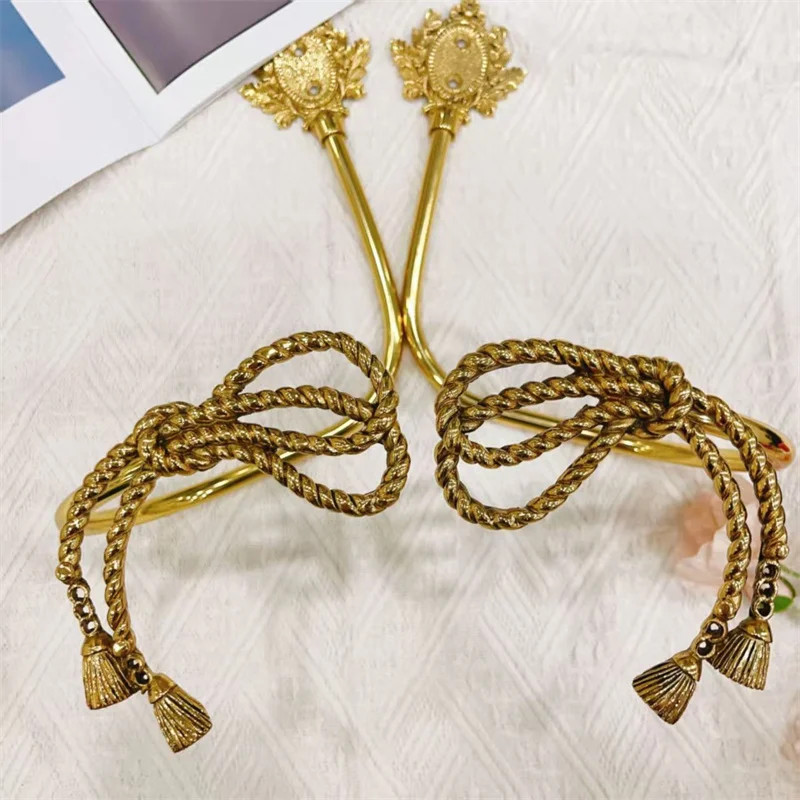American Vintage Curtain Hook Golden Bird Swallow Curtain Buckles Brass Wall Mou