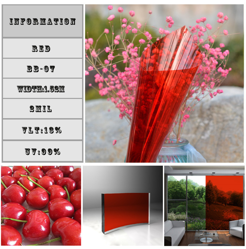 Multi-color Solar Film/ Tint/ Window/ Glass/ Privacy Decoration Window film 20”