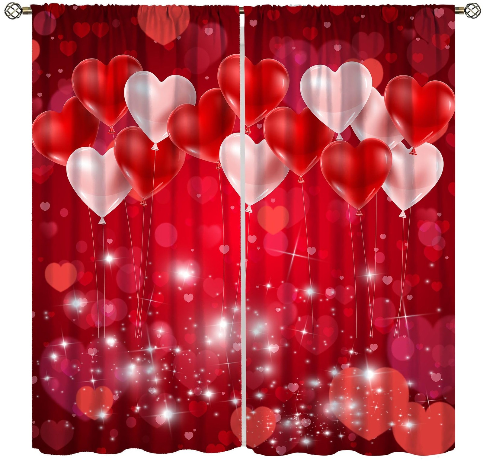 Valentine Day Love Blackout Curtains for Bedroom,Pink Red Romantic Love Heart…