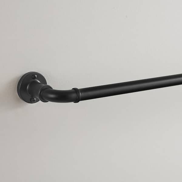 Industrial Wrap Around 28-80″. Adjustable Curtain Rod 1 in. in Black