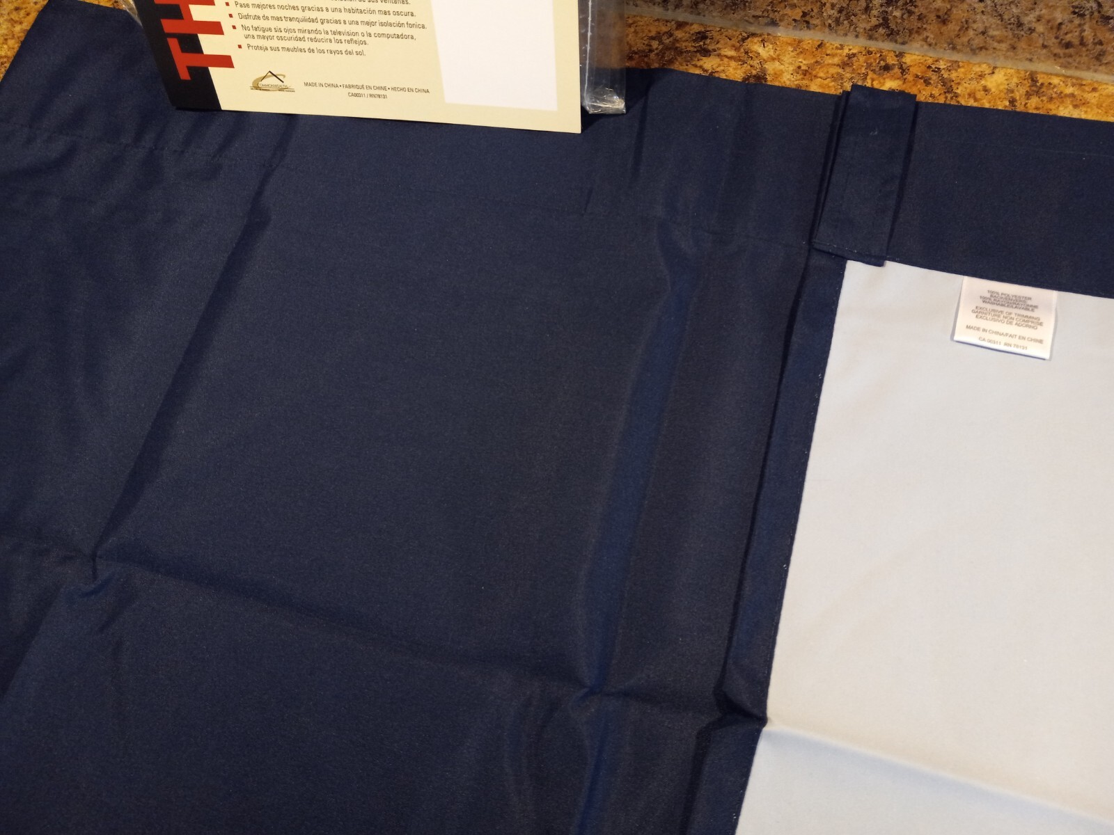 1 Therma Logic Header Valance Insulated Navy Blue Polyester-Rayon 60″w x 16″l