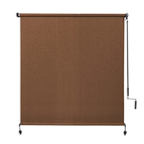 Exterior Roller Shade, Cordless Roller Shade 48″W x 72″H Mocha Roller Shades