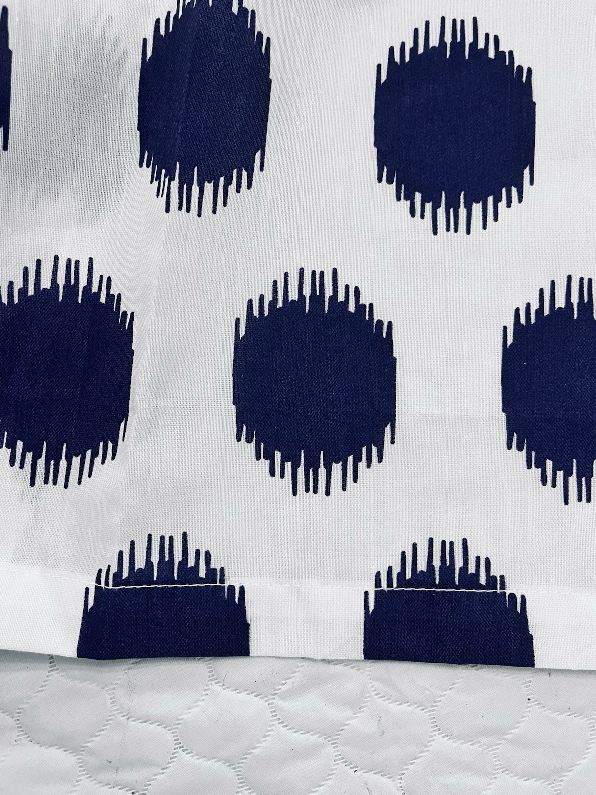 Ikea Sommar Inkspot Dots 2 Curtain Panels Tab Top 55″ x 98″ Navy/White Filtering