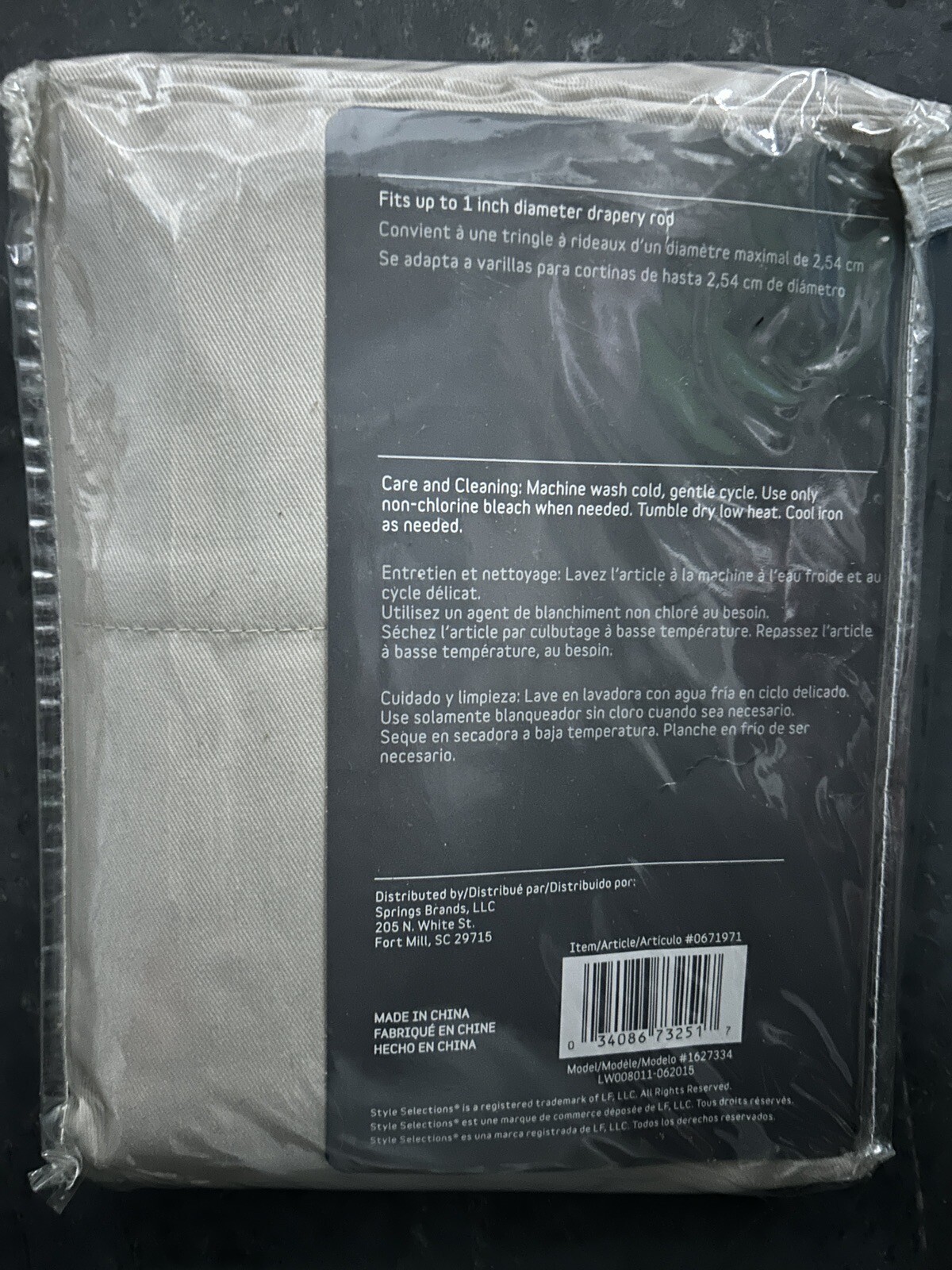Style Selections Bernard 84 in Neutral Khaki Poly Blend Grommet Curtain Panel