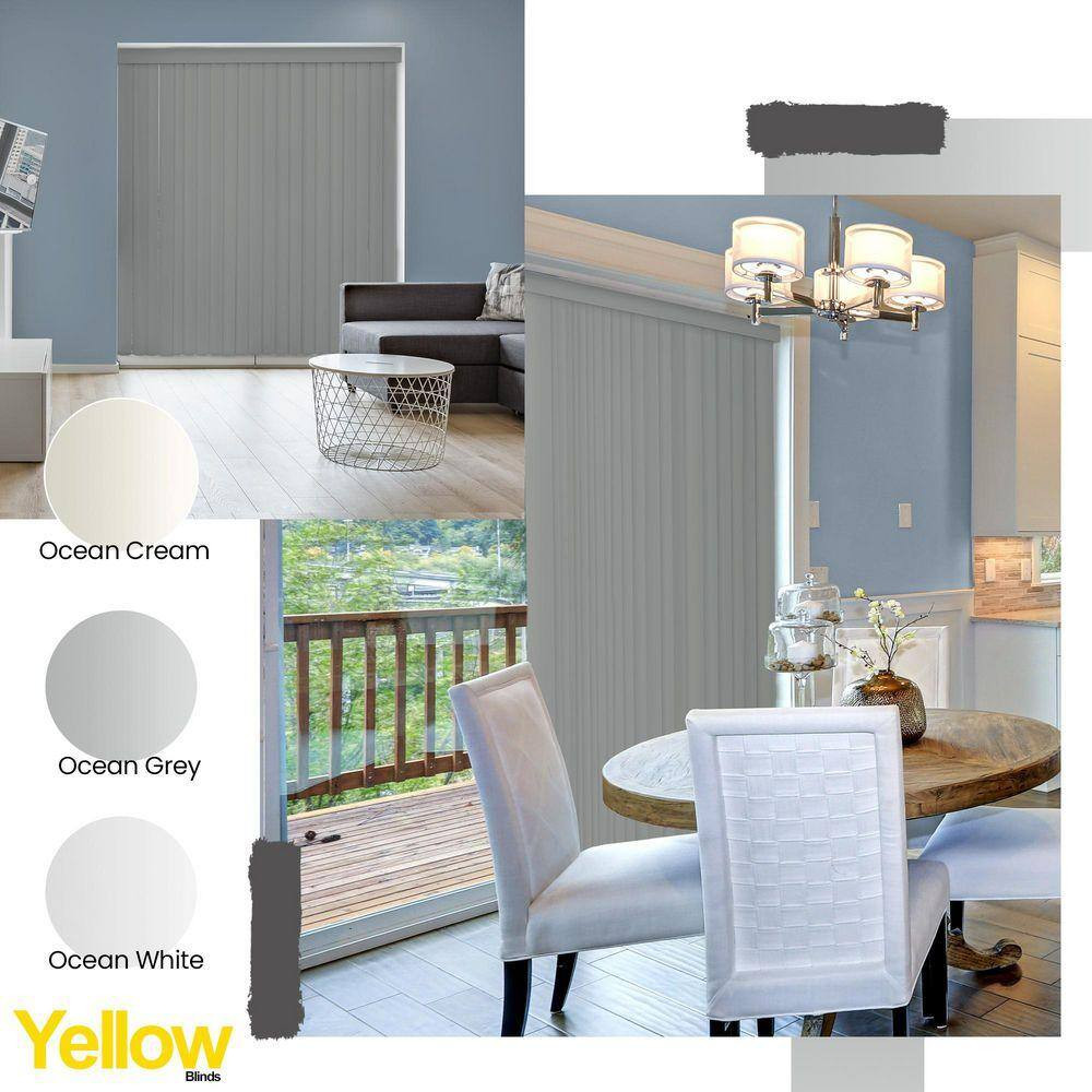 Ocean Gray Cordless PVC Vertical Blinds, 78″W X 84″H