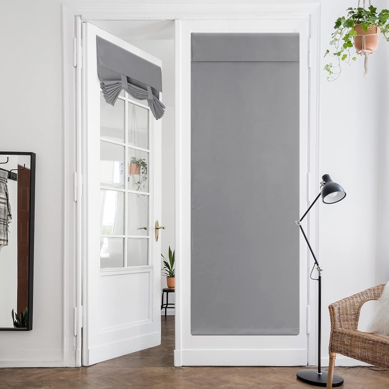Blackout Thermal Insulated French Door Curtains for Privacy Easy Install Soft