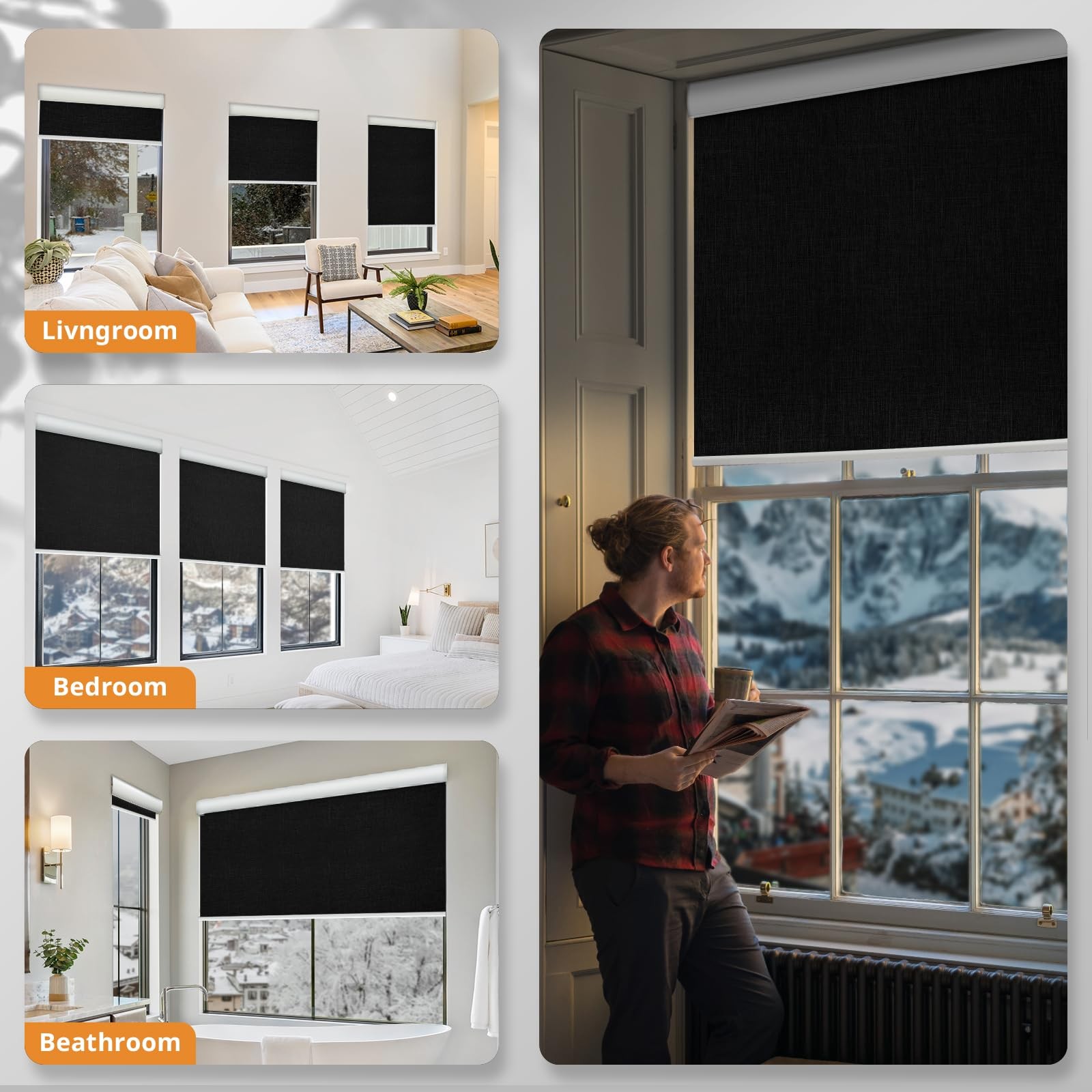 Musclearea Motorized Blinds Remote100 Blackout Smart Blinds Window Cordless