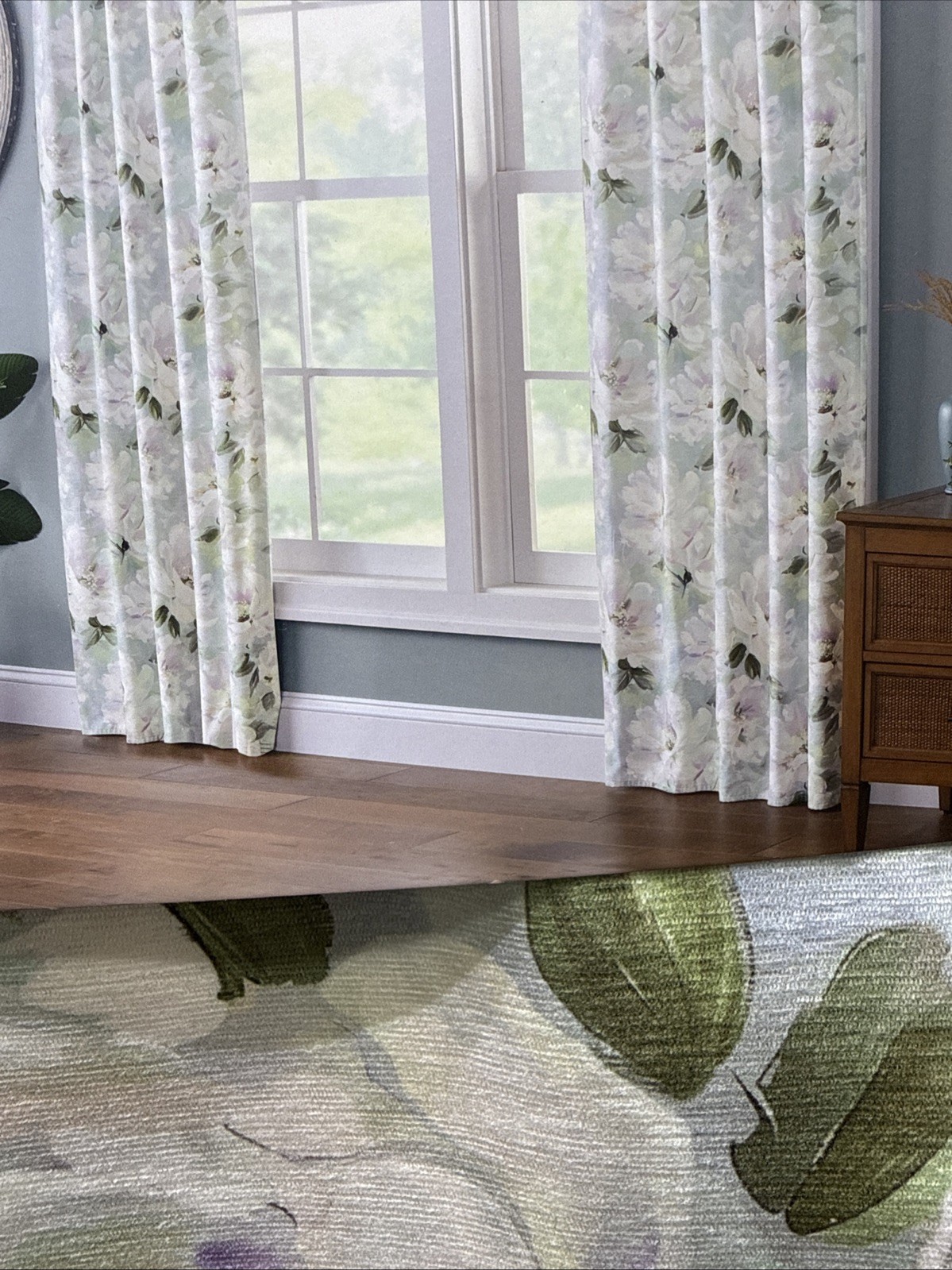 (2) Curated Kravet Iridescent Blooms Rod Pocket Back Tab Window Panel 84” New~