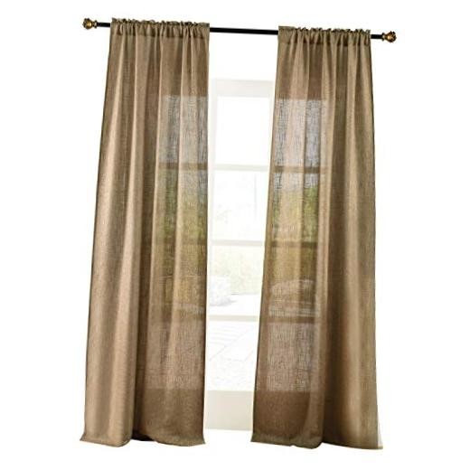 Soft Burlap Natural Rod Pocket Window Curtain 52″W x 108″L (Pack of 1) Tan