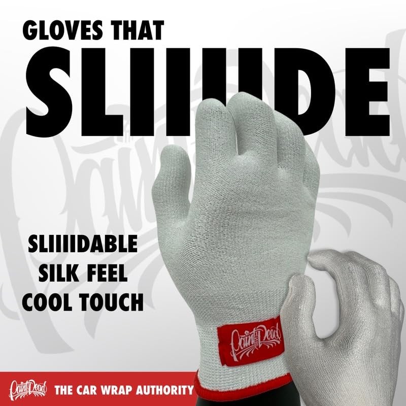 PROGLOVE HD Professional White Gloves for Vinyl Wrap, PPF, Tinting, Medium