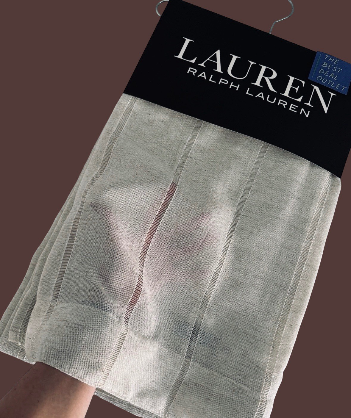 New Ralph Lauren Window Curtains 2 Panels Beige 54 x 108 Linen Hamilton Back Tab