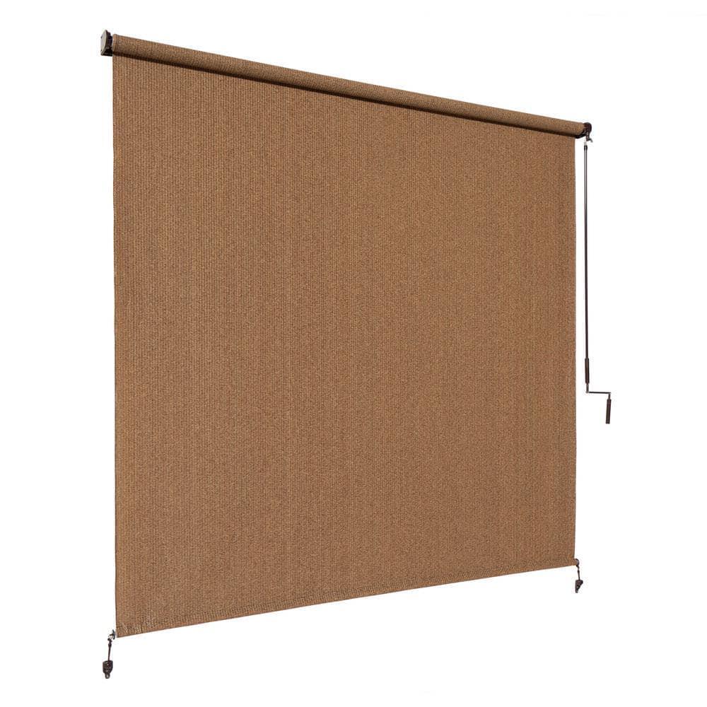 Coolaroo Exterior Roller Shade UV Blocking Fade Resistant Fabric 96 in. W Brown