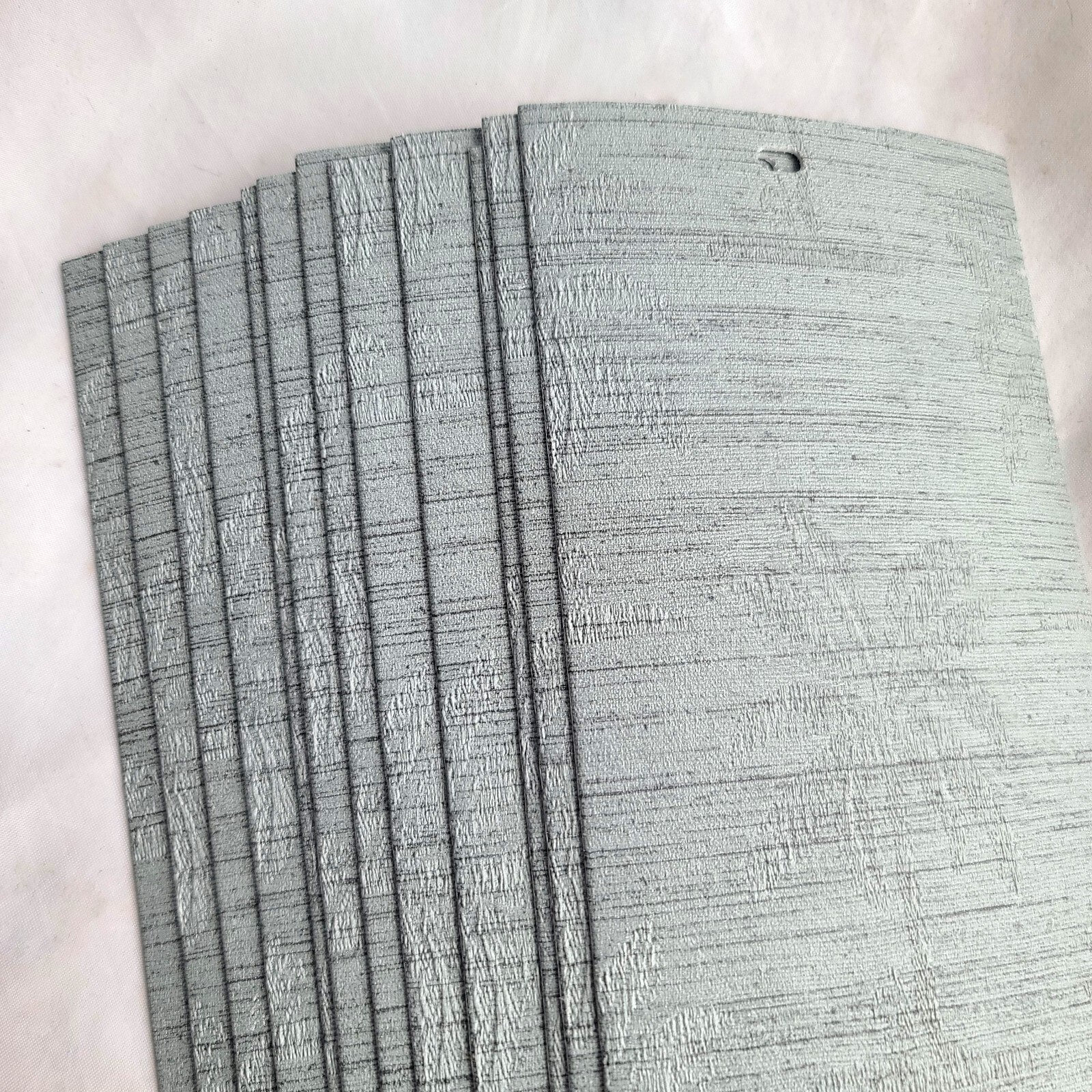 Allen+Roth Vinyl Vertical Blinds Custom Window 34″ x 34″ Beryl Green palm trees