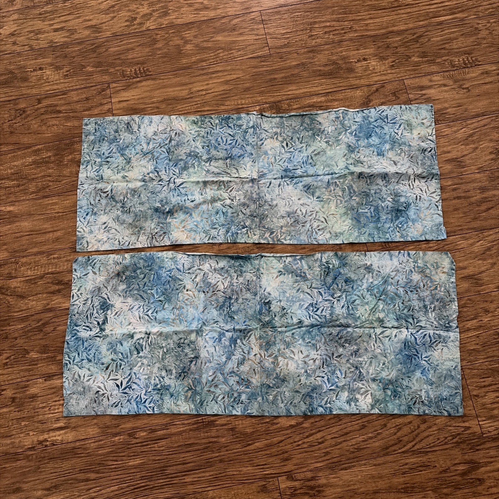 Fabric Curtain Panels. Set Of 2. Homemade. 33 inches x 13.5 inches