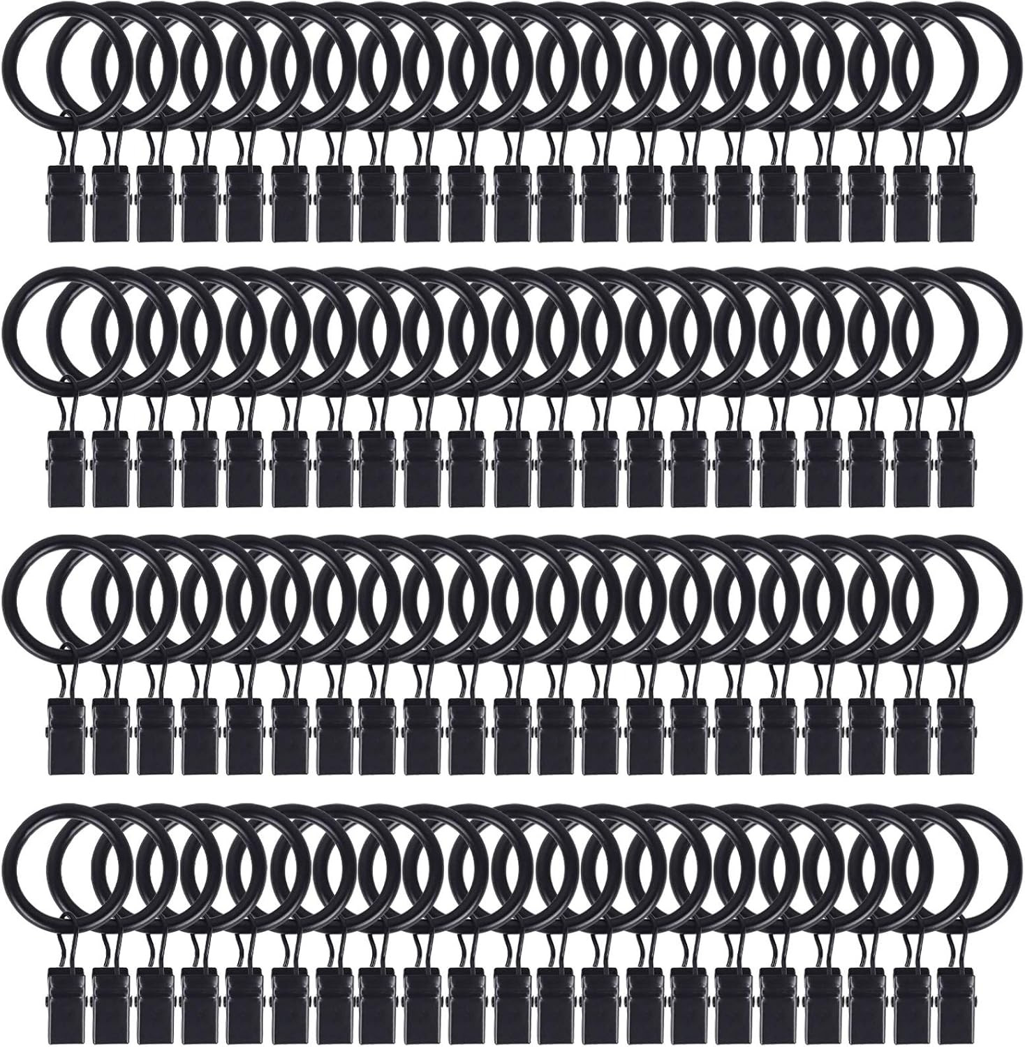 84 Pack Curtain Rod Clip Rings,1″ Interior Diameter(Compatible with up to 5/8″