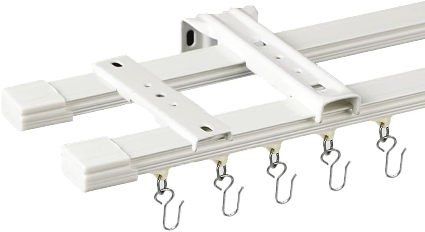 Double Curtain Track Wall Mount, Ceiling Conjoined Drop Curtain Rail, Heavy Duty
