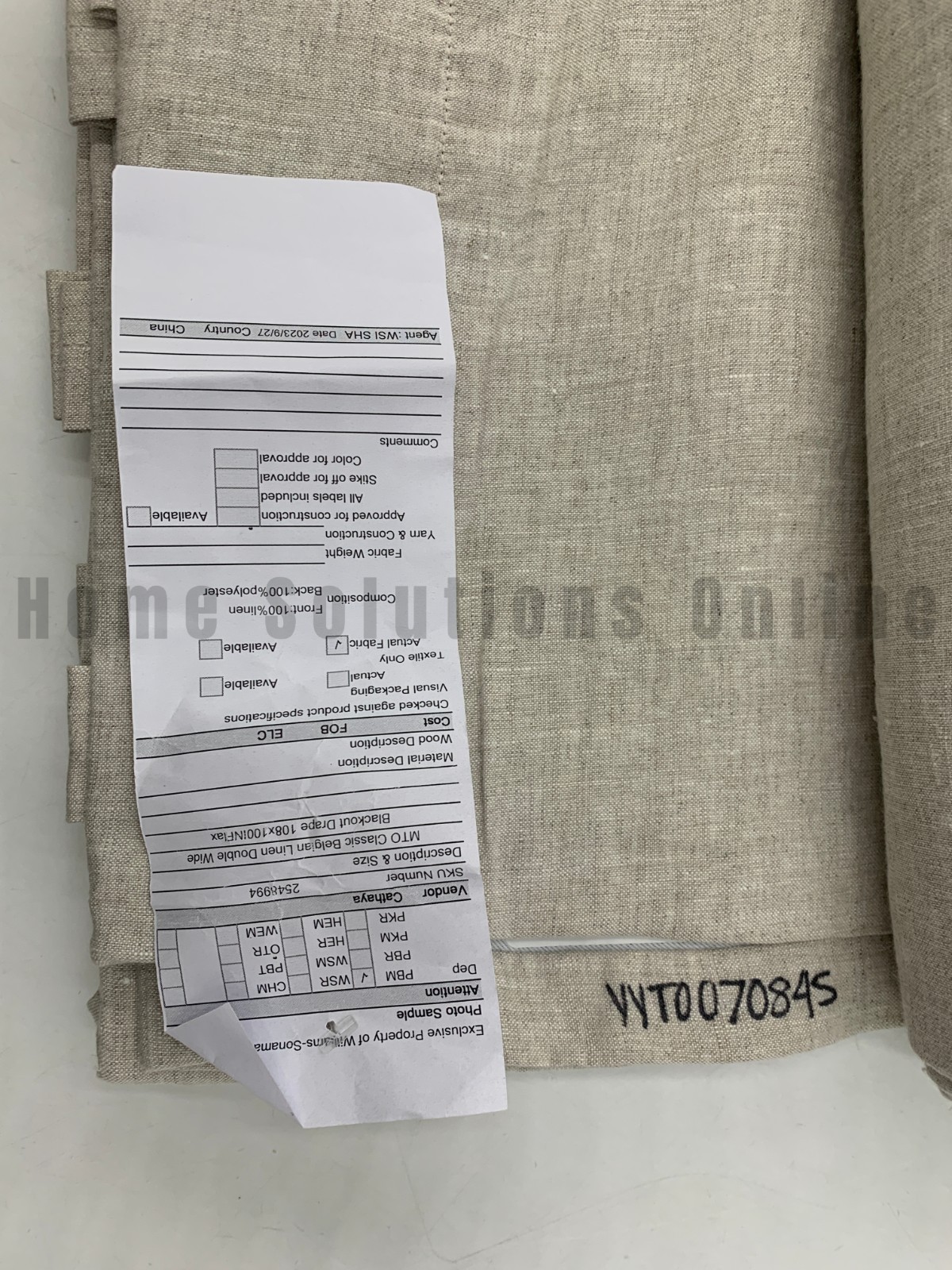Pottery Barn Belgian Flax Linen Blackout Curtain FLAX 100″ x 108″ #S4280 PS