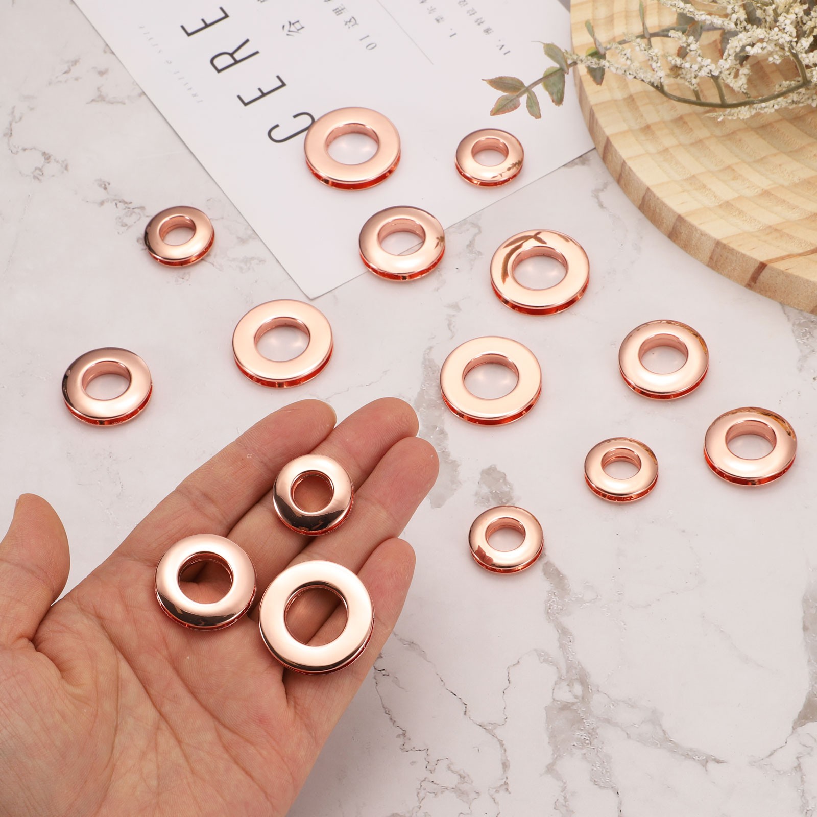4Pcs Zinc Alloy Curtain Screw Grommets 5/8″ 15.7 Mm Rose Gold