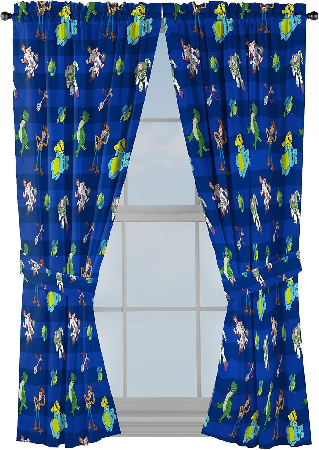 Kids Window Drapes – 4 Piece Curtain Set Includes 2 Tiebacks, Beautiful Beddi…