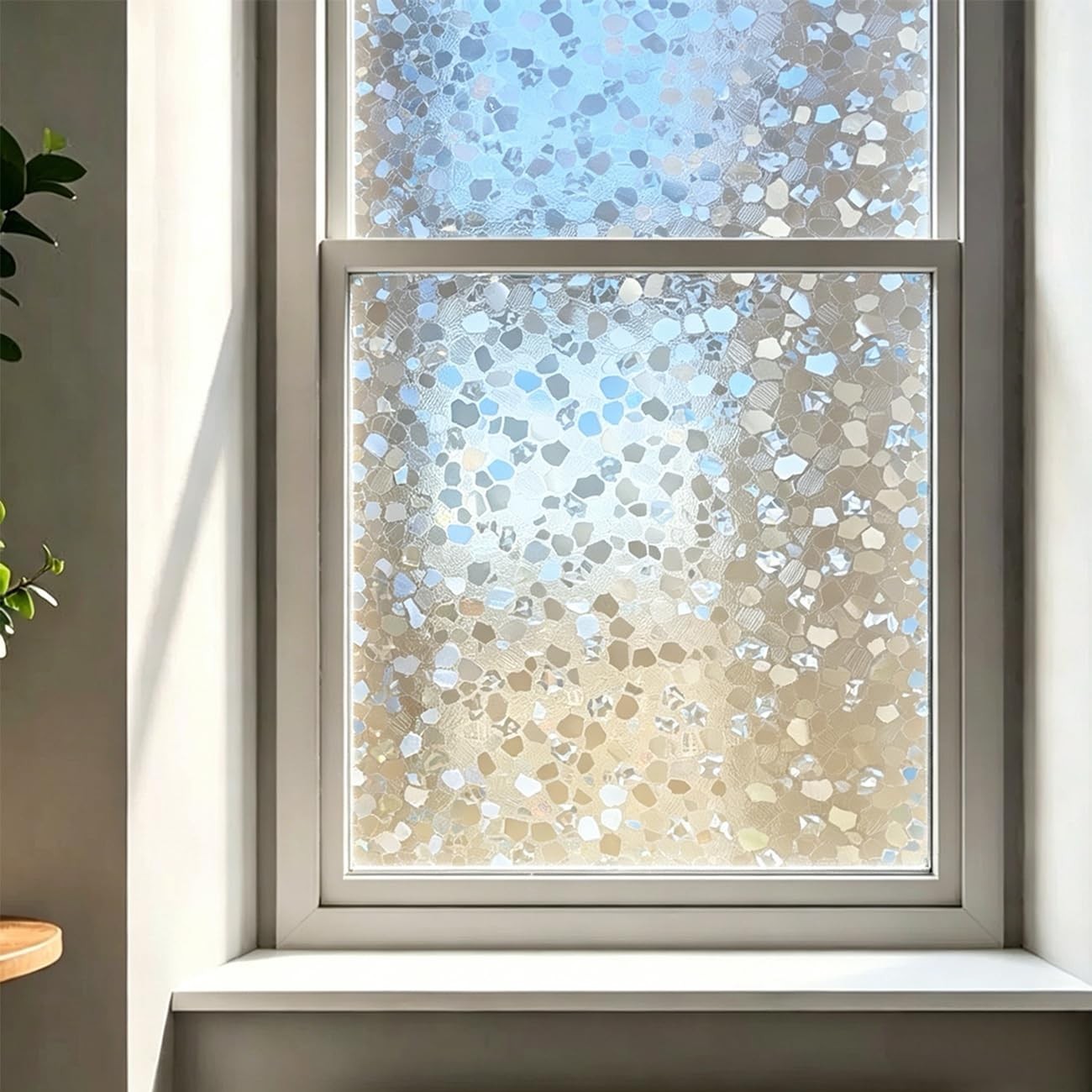Window Privacy Film, Pebble Decorative Static Cling Glass Sticker No Glue Rem…