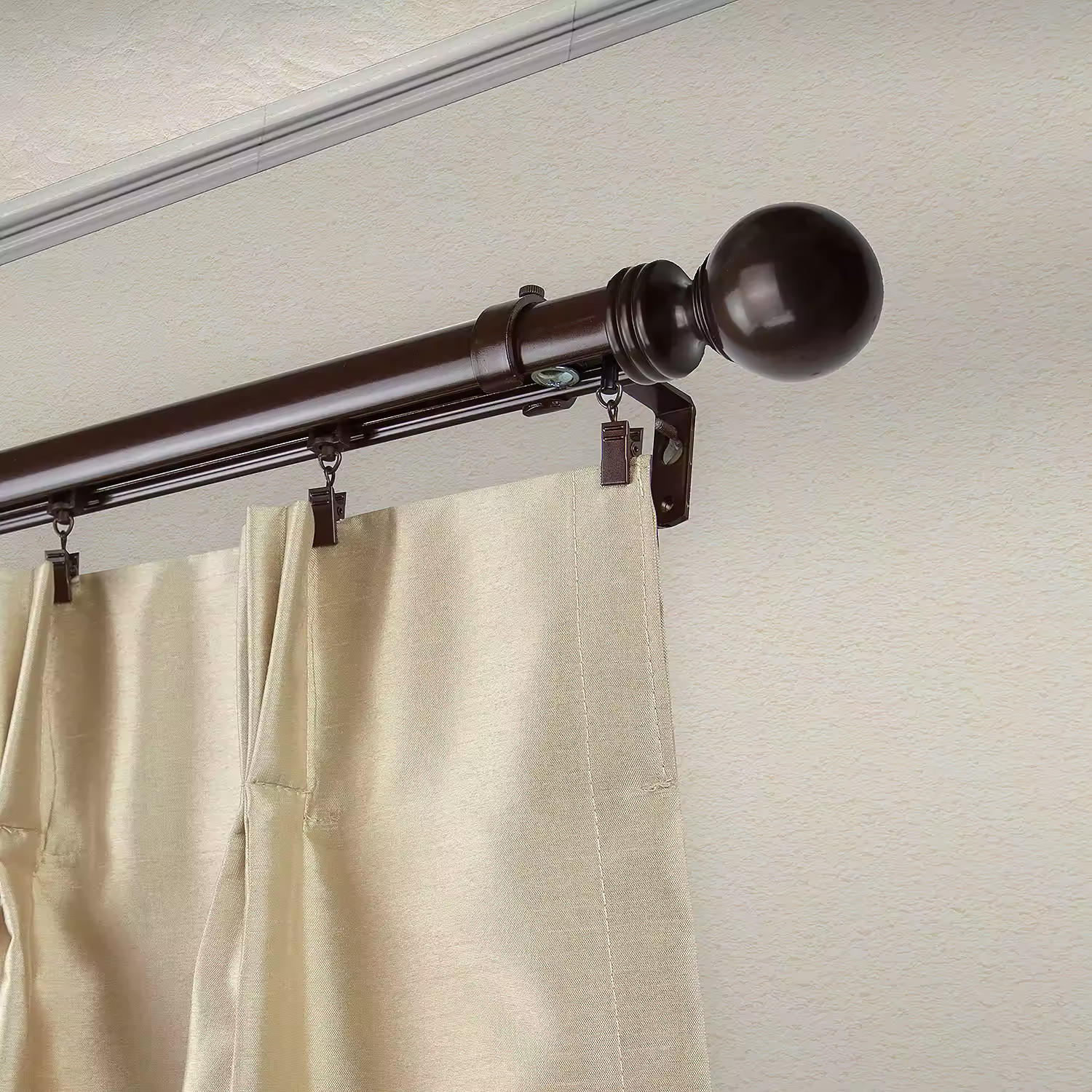 110 – 156 in. Cordless Traverse Curtain Rod – W/40 Sliders Cocoa CH150-04-110-7