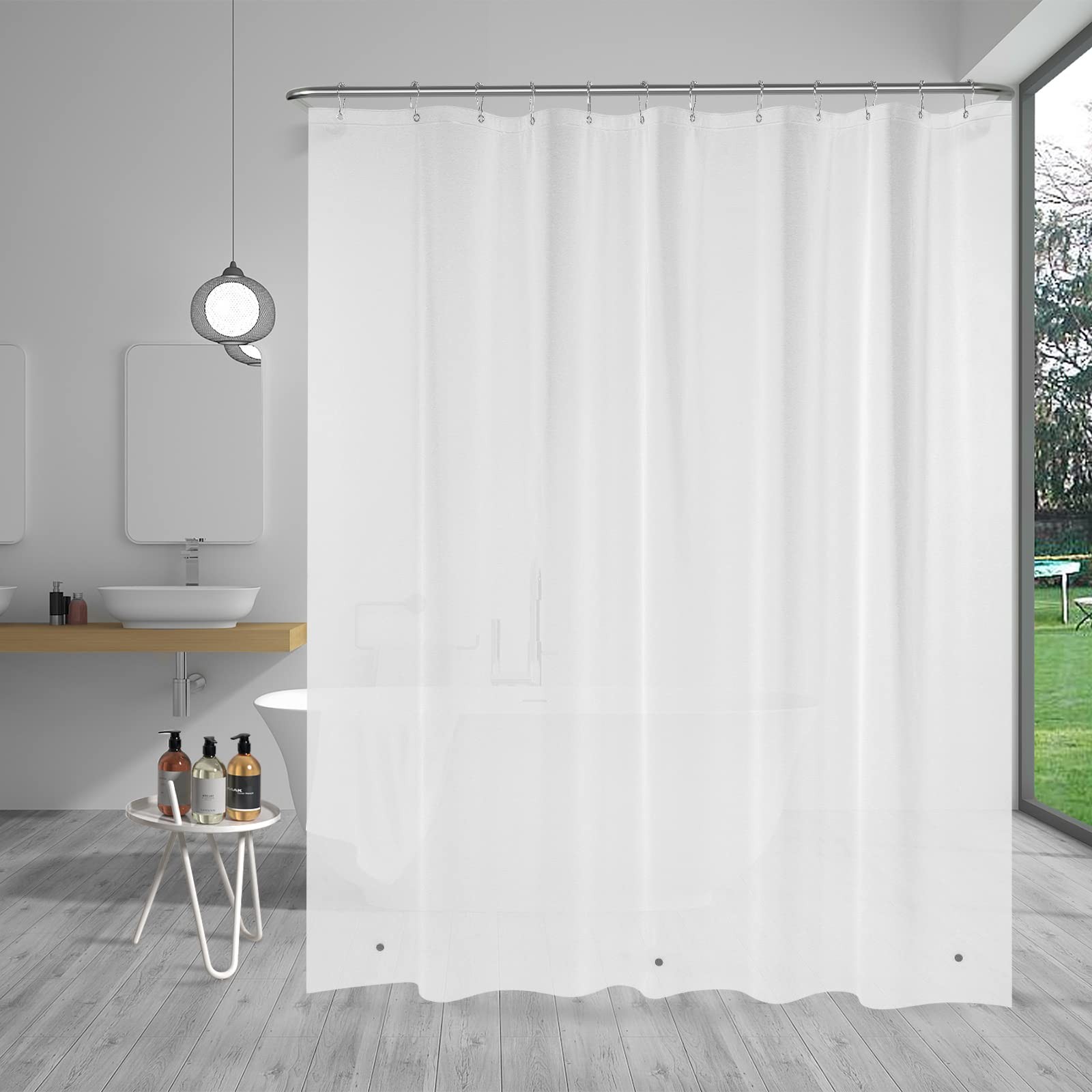 AmazerBath Shower Liner, 72×78 Plastic 72″W x 78″L (Pack of 1), Frosted