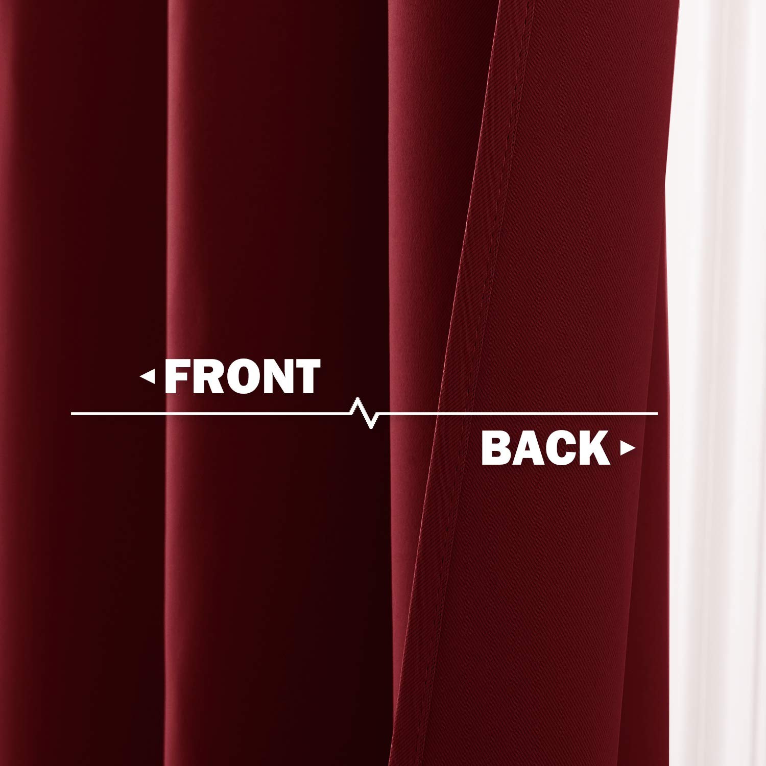 NICETOWN Red Blackout Curtains for Small Window-Thermal Insulated Eyelet Plain