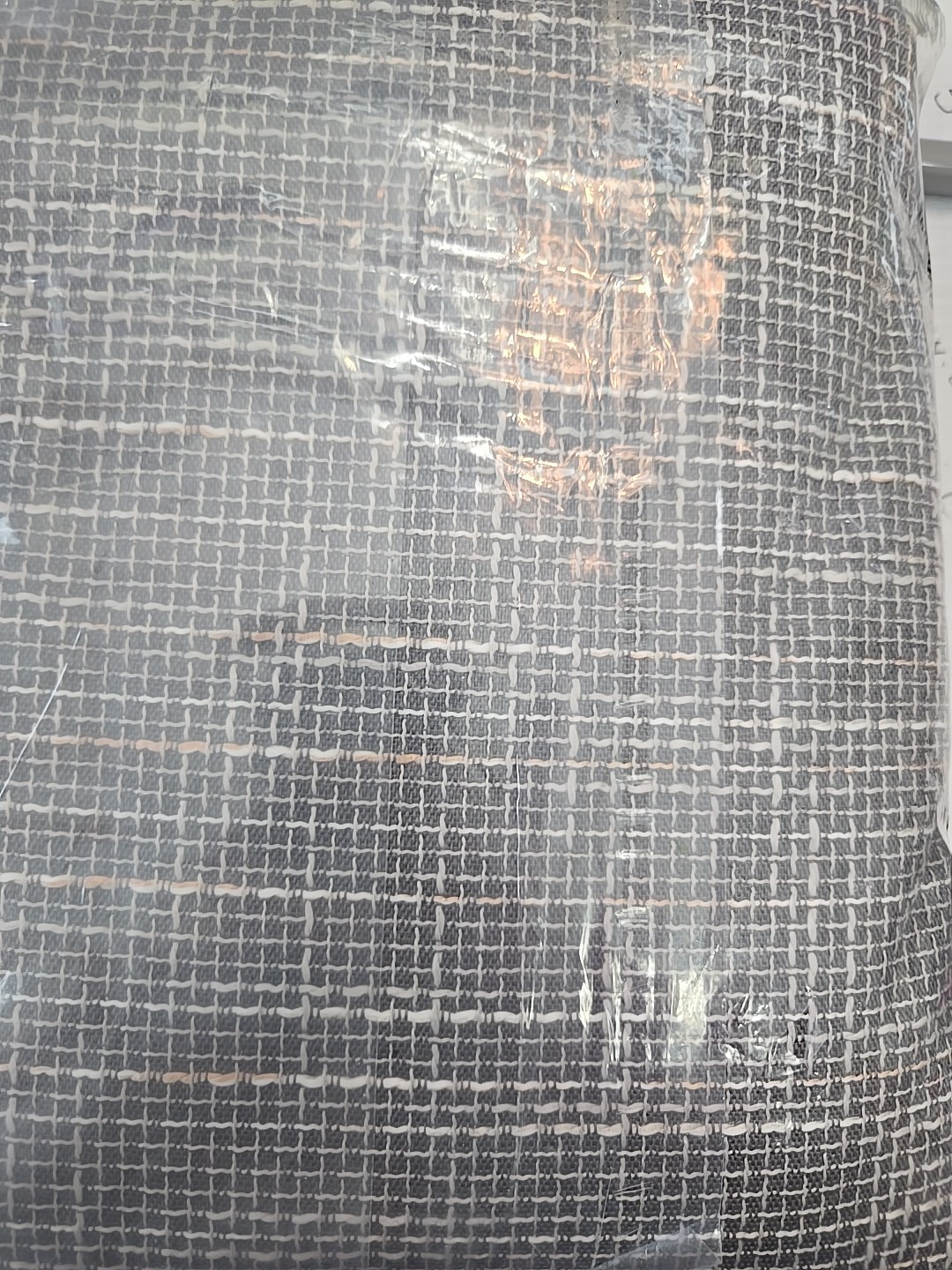 Sun Zero Kline Burlap Weave Thermal 52 in x 84in Blackout Grommet Curtain Gray