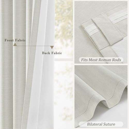 Blackout Curtains 54 Inch Long for 50″W x 54″L (Pack of 2) Greyish Beige