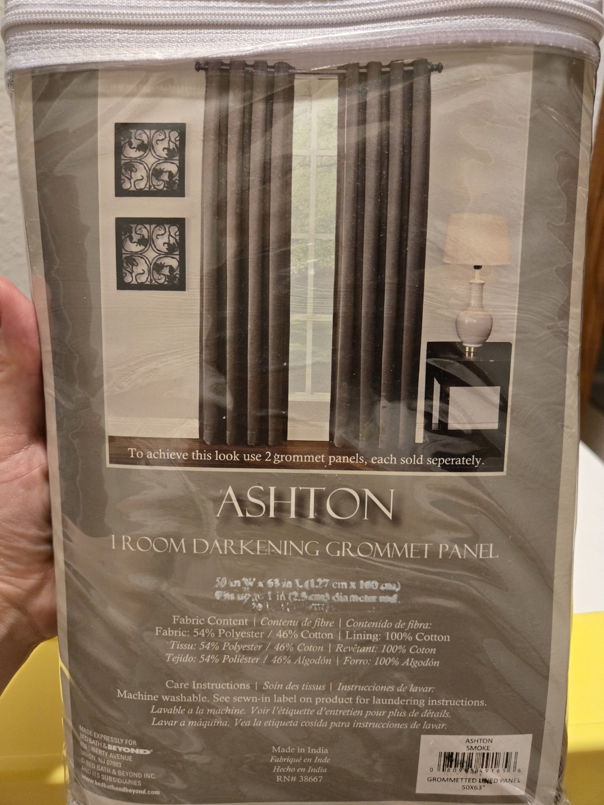 Ashton Brand Curtain Panel One Room Darkening Grommet Panel Size 50×63 (127×160)