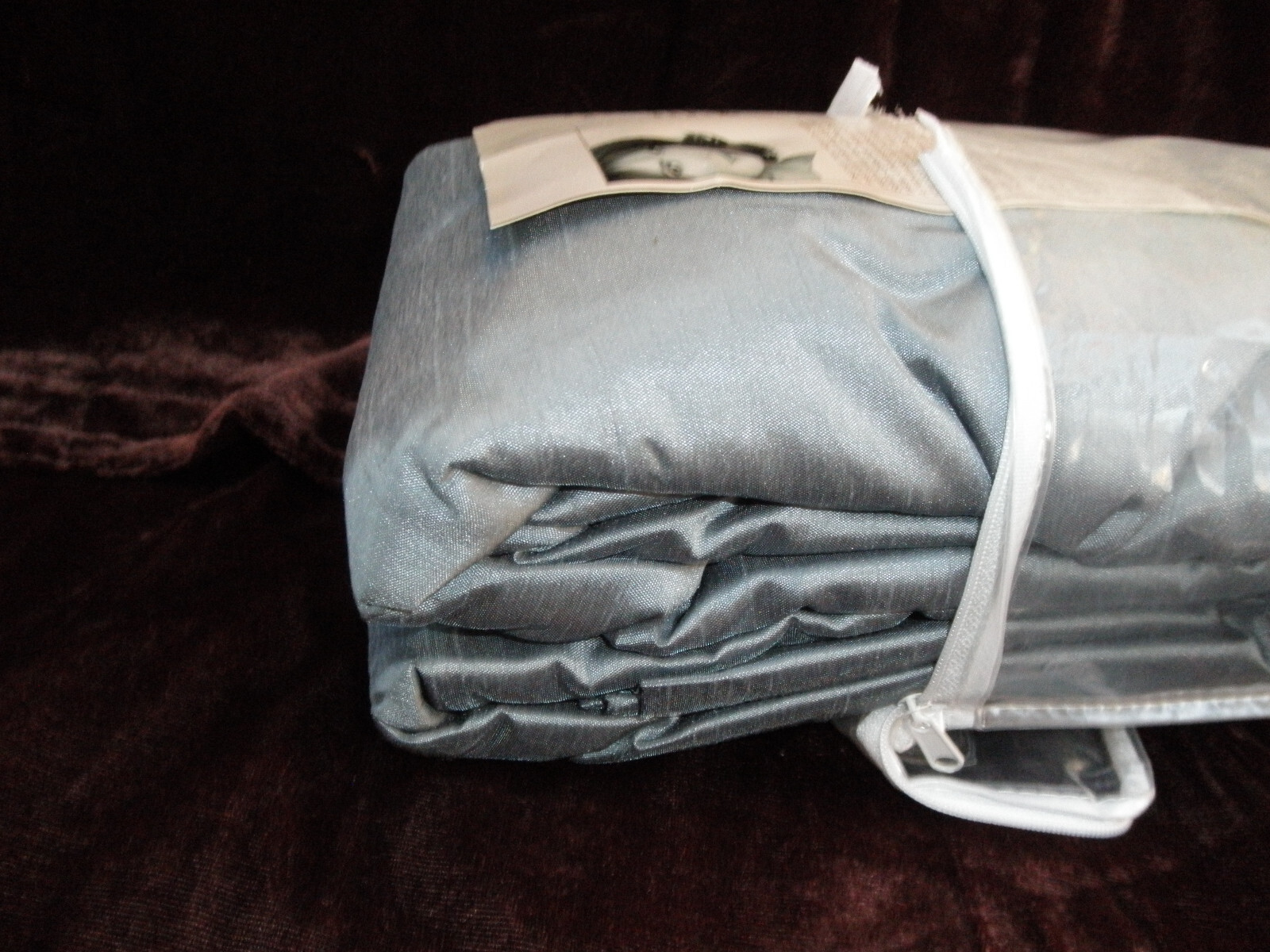 JACLYN SMITH ONE BACK TAB PANEL FAUX SILK INTERLINED, SLATE BLUE- 54″W X 63″ L