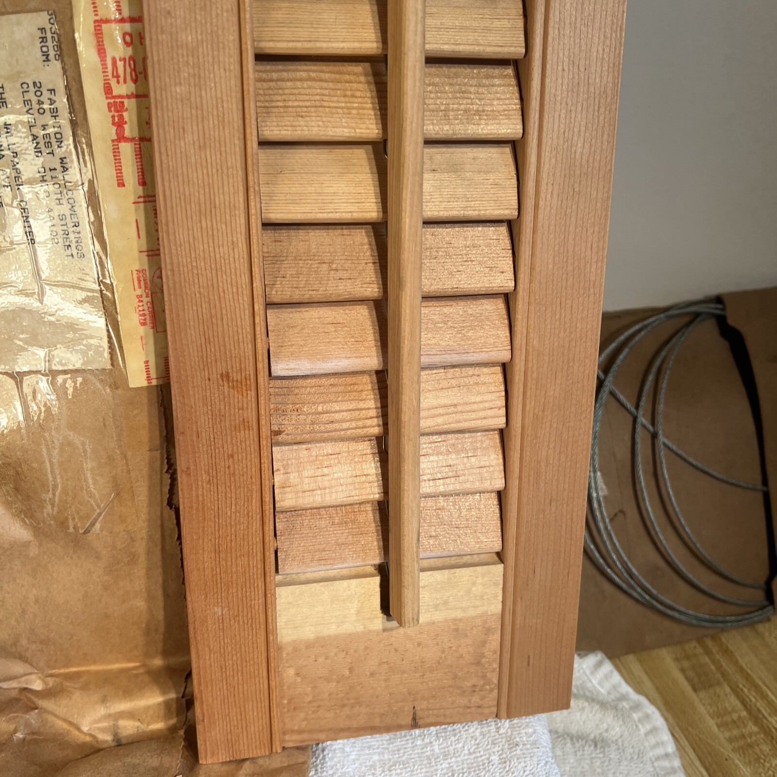 Vintage Wood Shutter Panel 6” x 20” New in Package NIP NOS