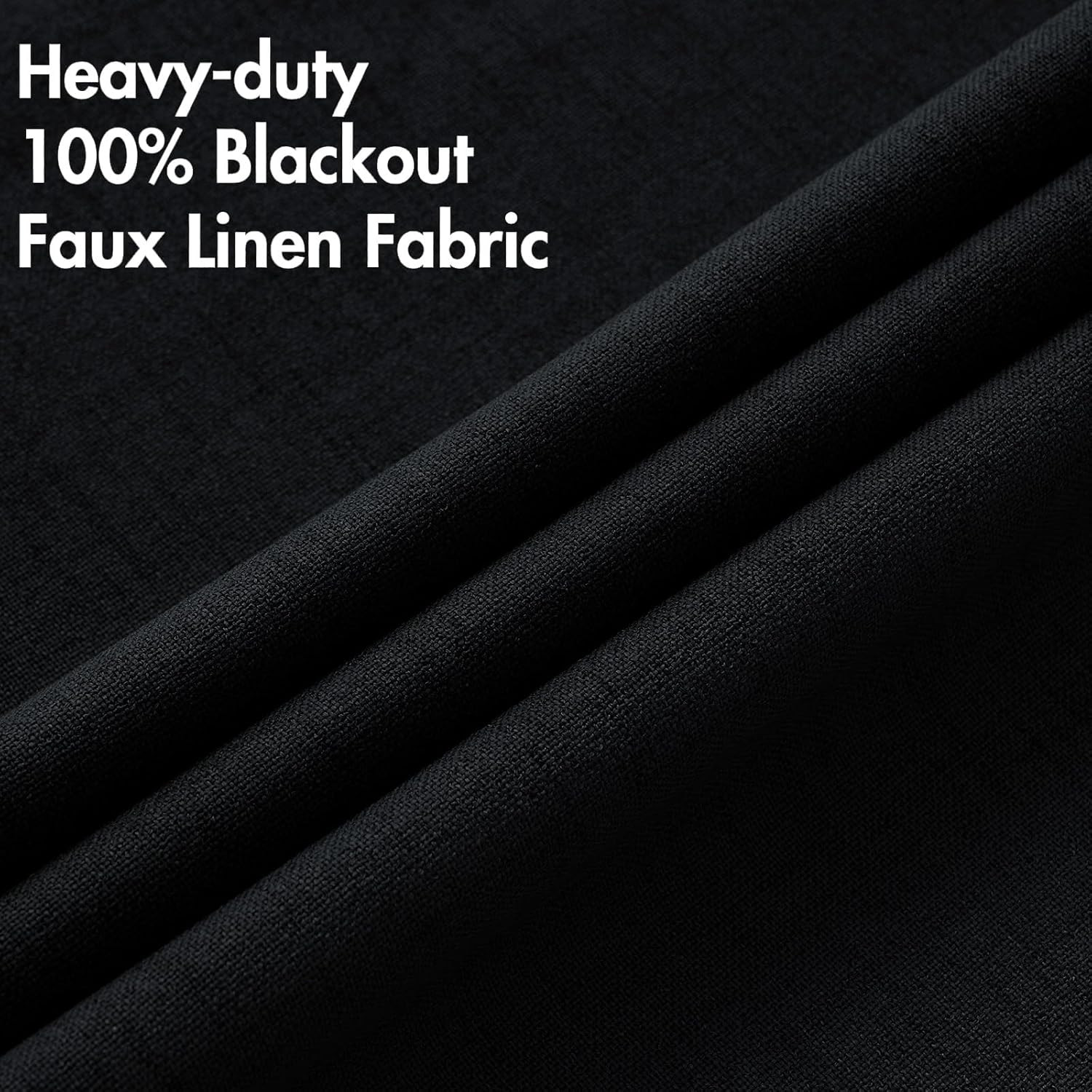 MIULEE Linen Texture Curtains for Bedroom Solid 100% Blackout Thermal Insulated