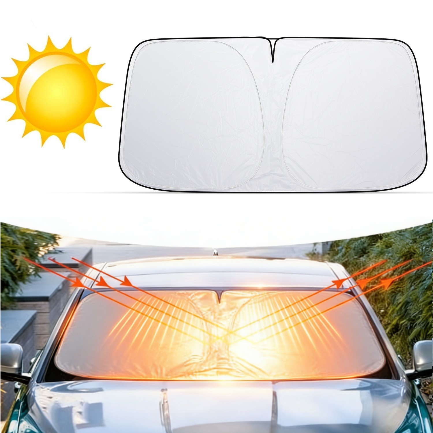 Foldable Car Windshield Sun Shade Visor Auto Front Window UV Block Shield Cover