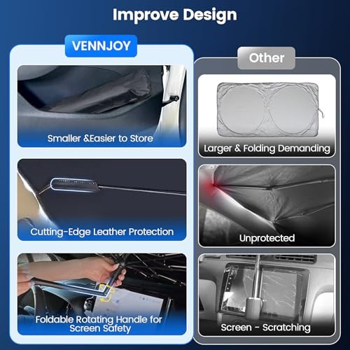 Windshield Sun Shade Umbrella Compatible with Kia Telluride 2020-2026,