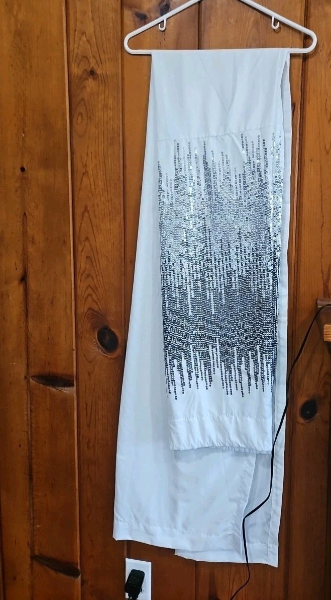 White Sequin Night Sky 2 Curtain Panels, 42″ W x 84″ L – Glam Decor