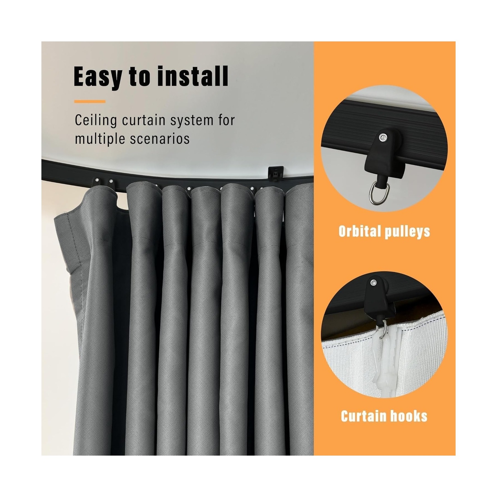 Ceiling Curtain Track Sets Room Divider Curtain Ceiling Track for Curtain Fle…