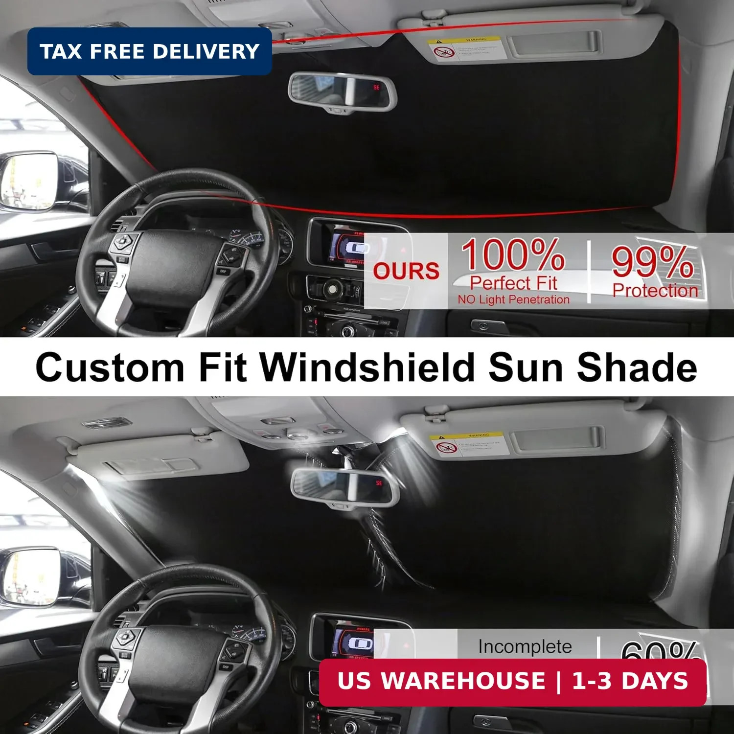 Windshield Sun Shade Custom Fit for 2019 2020 2021 2022 2023 2024 2025 Cadillac