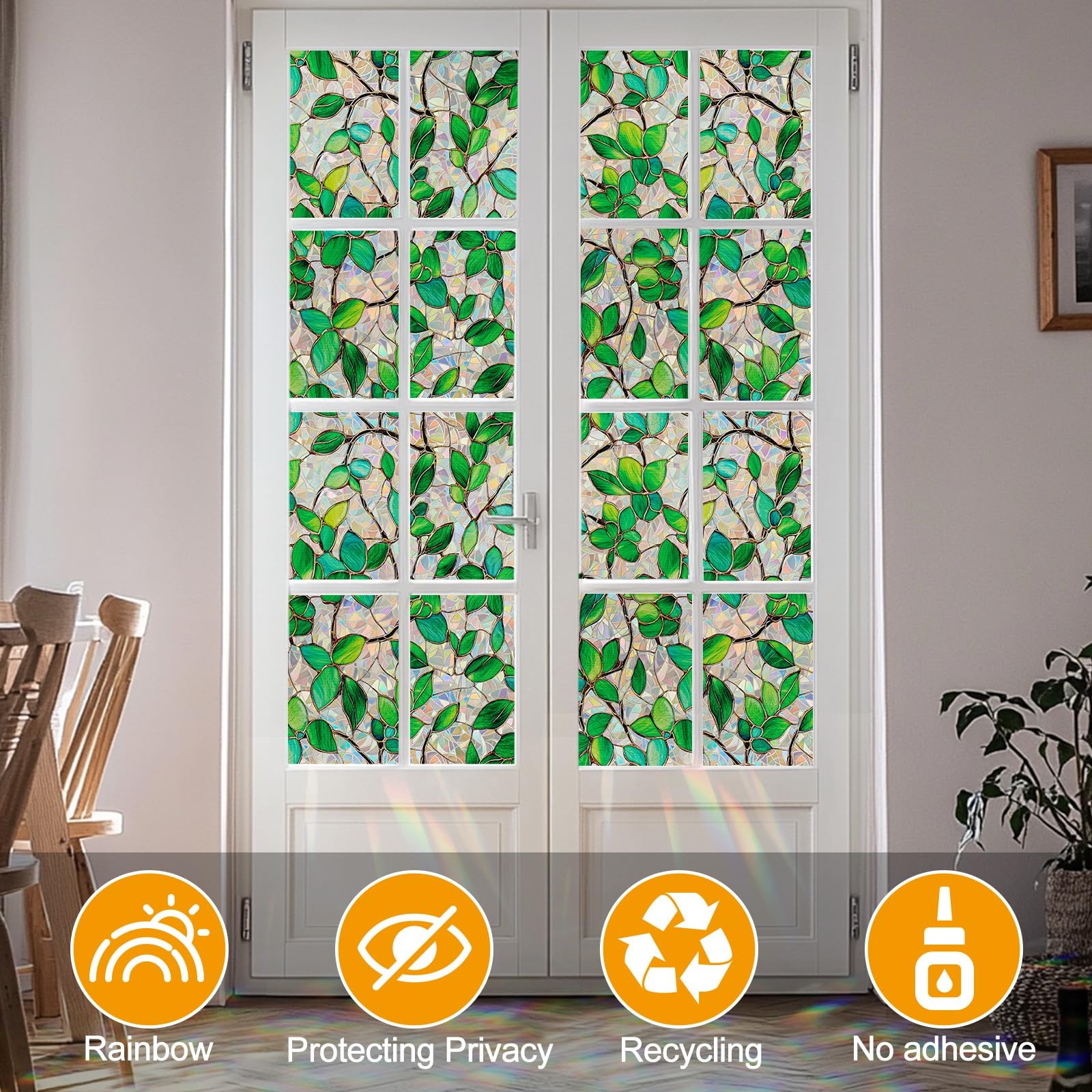 Window Privacy Film with Installation Tools Home Decorative Colored Glass Win…
