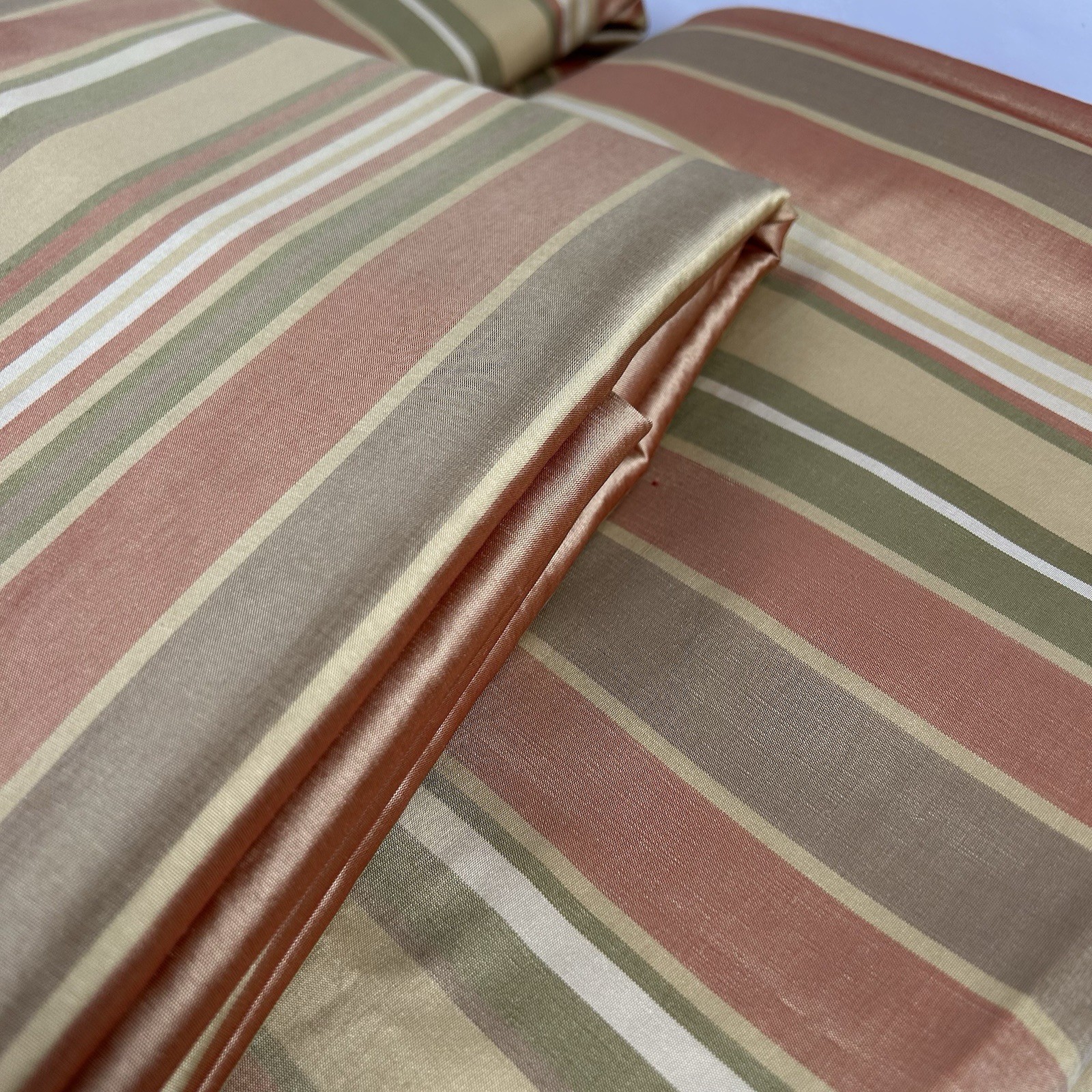 Pottery Barn Silk Drapery Panels Curtain Striped Multi Color Lined 50X84 3 Avail