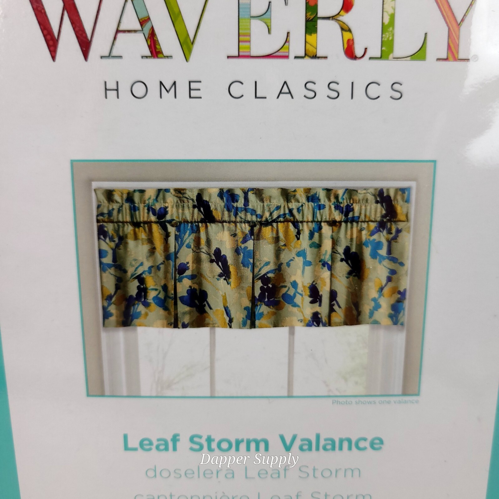 Waverly Home Classics Valance 52×18″ Leaf Storm Indigo Blue #856823