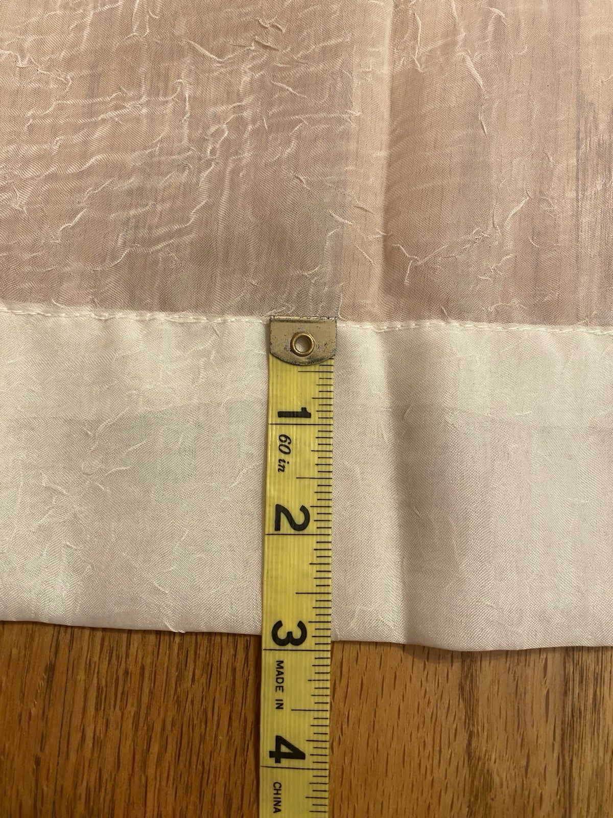 Set Of Four Ivory Cream Crinkle Sheer Curtains Panels 49” x 82” Rod Pocket