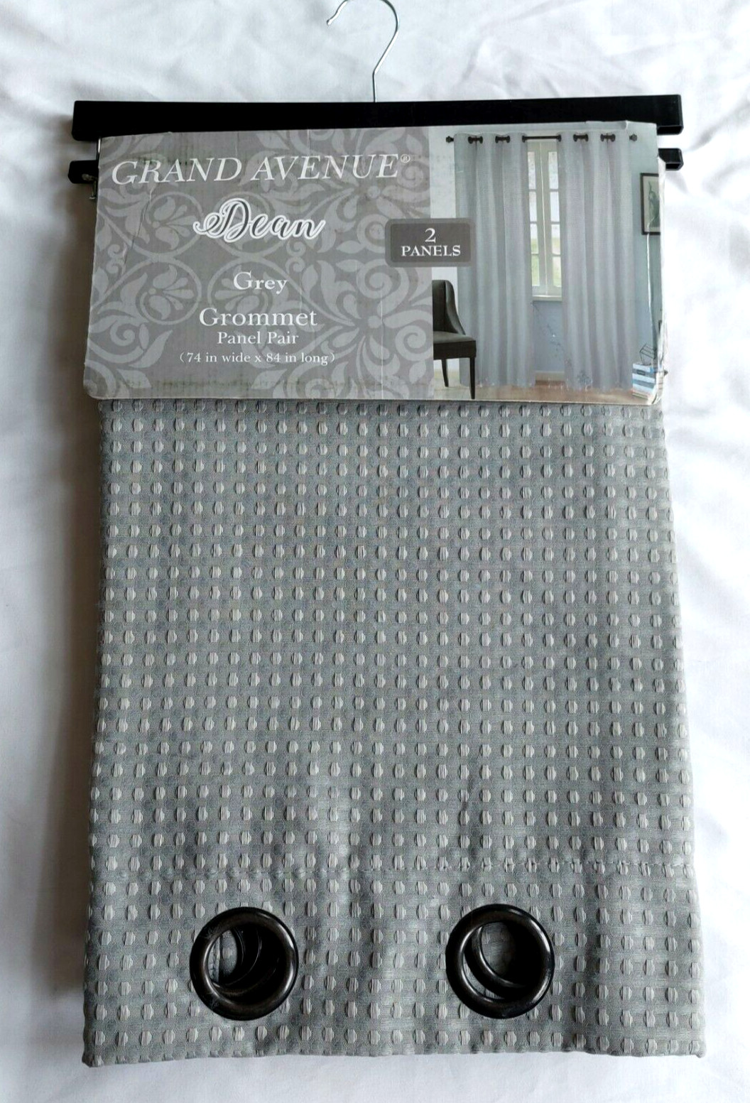 Grand Avenue Dean Grommet Panel Pair, Grey 74 x 84 in