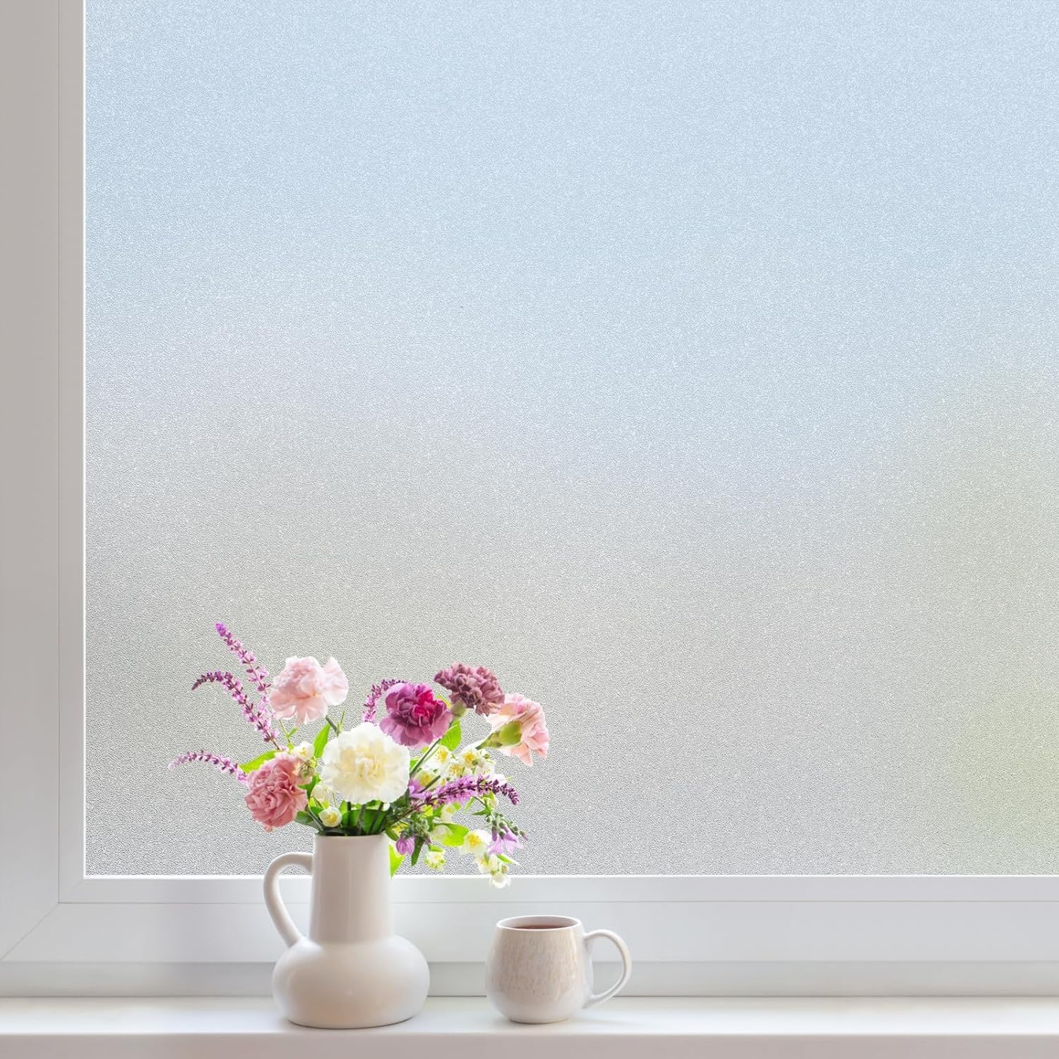 Translucent Privacy Window Film – Non-Adhesive, UV Blocking, 17.5”x78.7”